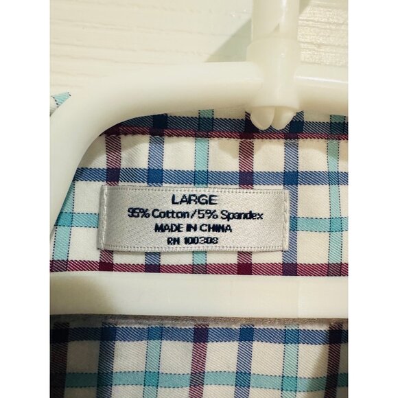 Peter Millar Disney Collection Mens L L/S Button-Down Plaid Shirt Red/White/Blue - Picture 5 of 8